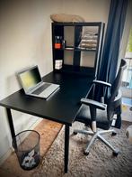 Zwart Ikea bureau met Kallax elementen, Huis en Inrichting, Ophalen, Gebruikt, Bureau