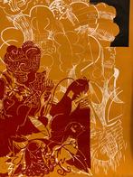 Rik van Iersel - Litho abstract figuur '91, Ophalen of Verzenden