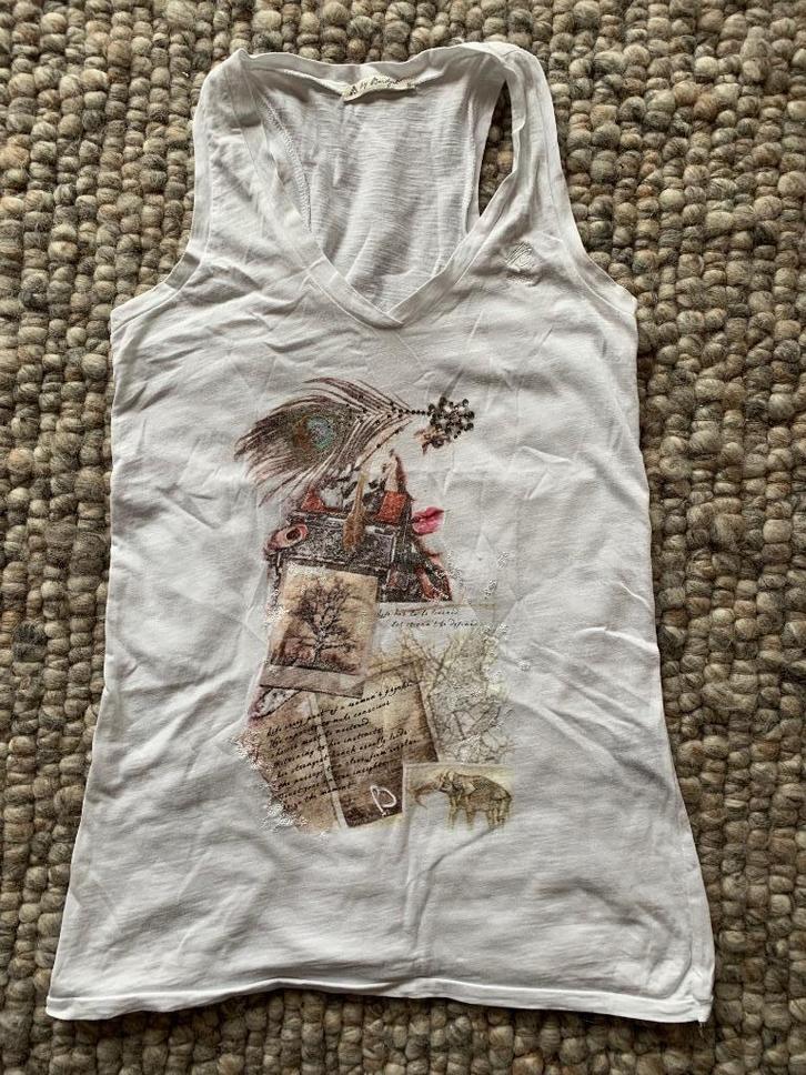 Opruiming .......B. by Bridget top in maat S, Kleding | Dames, Tops, Zo goed als nieuw, Maat 36 (S), Wit, Zonder mouw, Ophalen of Verzenden