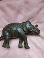 Antiek brons olifant beeld massief azie 12cm hoog, Antiek en Kunst, Ophalen of Verzenden