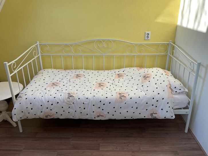 Bed eenpersoons, Kinderen en Baby's, Kinderkamer | Bedden, Zo goed als nieuw, 180 cm of meer, 85 tot 100 cm, Lattenbodem, Ophalen