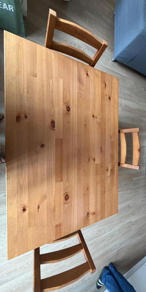 Ikea Dining set (table, 4 chairs and cushions), Huis en Inrichting, Tafels | Eettafels, Zo goed als nieuw, 50 tot 100 cm, 100 tot 150 cm