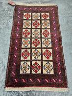 Handgeknoopt Perzisch wol Beloutch tapijt mini 45x75cm, Perzisch vintage oosters hype, Minder dan 50 cm, Gebruikt, Overige kleuren