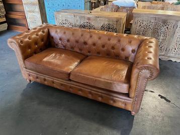 Leren Chesterfield bank Kleur Cognac 190 cm breed beschikbaar voor biedingen