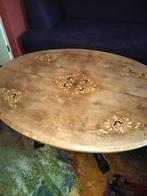 Antieke houten salontafel met ingelegd houtsnijwerk, Antiek en Kunst, Antiek | Meubels | Tafels, Ophalen of Verzenden