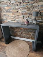 Sidetable robuust hout antraciet grijs, Ophalen, 100 tot 150 cm, Zo goed als nieuw, 25 tot 50 cm