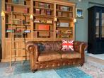 Chesterfield 2.5 zit bank vintage cognac GRATIS BEZORGD, Gebruikt, Ophalen of Verzenden, Rechthoekig, Leer
