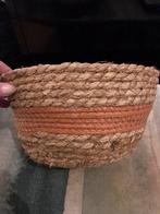 Leuk hyacinth mandje oranje bruin met plastic nieuw, Huis en Inrichting, Woonaccessoires | Schalen en Manden, Mand, Rond, Nieuw