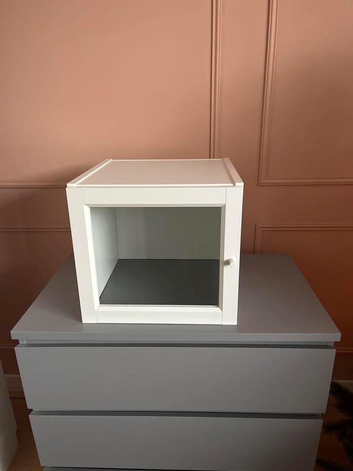 IKEA BILLY Bovendeel met OXBERG Vitrinedeur, Huis en Inrichting, Kasten | Vitrinekasten, Zo goed als nieuw, Minder dan 100 cm