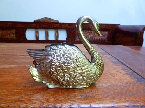 Vintage verzilverde servethouder, zwaan, Antiek en Kunst, Antiek | Woonaccessoires, Ophalen of Verzenden