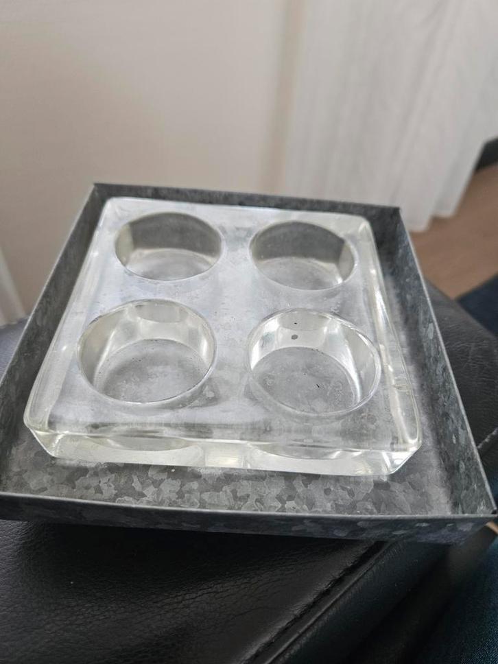 Waxinelichthouder voor 4 kaarsen, Huis en Inrichting, Woonaccessoires | Kandelaars en Kaarsen, Gebruikt, Kandelaar, Minder dan 25 cm