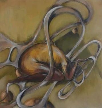 Schilderij modern vrouw acrylverf op doek/ canvas beschikbaar voor biedingen