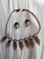Art deco ketting en oorbellen faux moonstone, Sieraden, Tassen en Uiterlijk, Antieke sieraden, Ophalen of Verzenden, Overige materialen