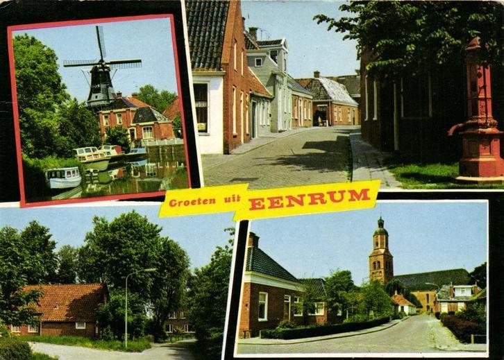 Groeten uit Eenrum - 4 afb dorp - 1979 gelopen, Verzamelen, Ansichtkaarten | Nederland, Ongelopen, Noord-Brabant, Voor 1920, Ophalen of Verzenden
