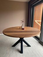 Ronde massief eikenhouten tafel, Huis en Inrichting, Ophalen, Zo goed als nieuw, Rond, 100 tot 150 cm