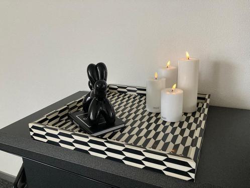 Diga Colmore luxury deco plateau zwart/wit 50x50 cm Nieuw, Huis en Inrichting, Woonaccessoires | Dienbladen, Nieuw, Hout, Vierkant