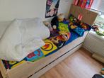 Steigerhouten kinderbed met lade en matras, Ophalen, Gebruikt, 70 tot 85 cm, Matras