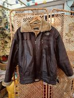 Vintage leren winterjas motorjas jack winter maat XXL XL, Kleding | Heren, Jassen | Winter, Bruin, Ophalen of Verzenden, Gedragen