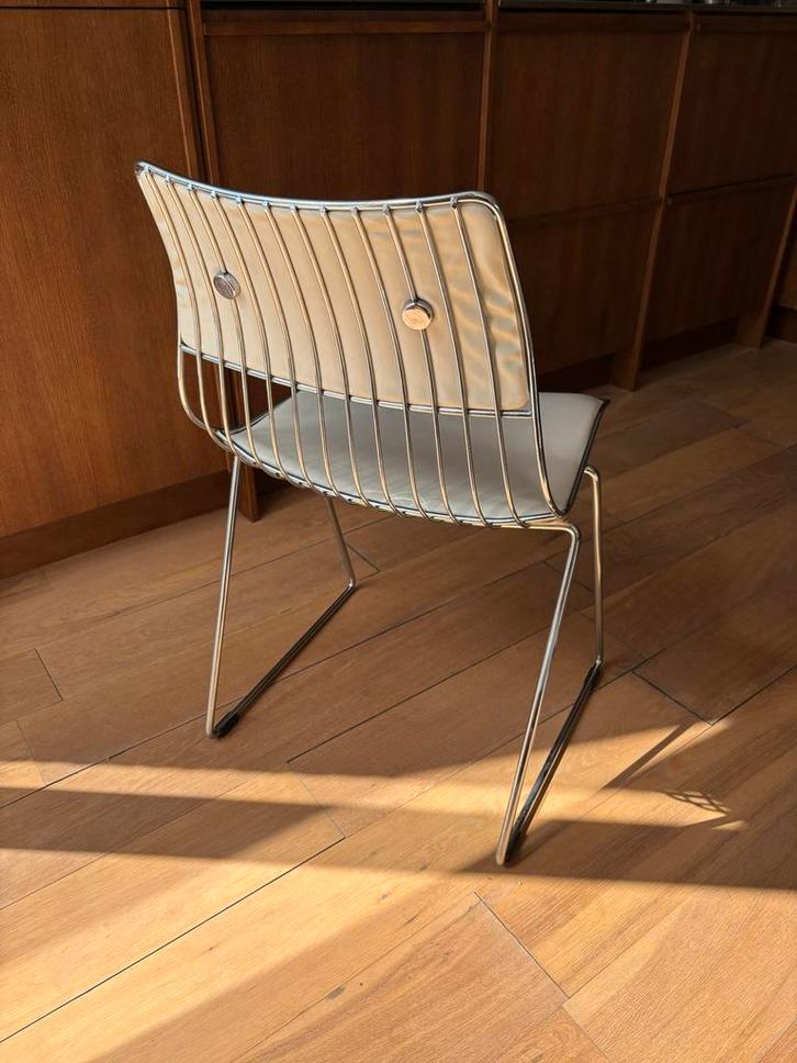 Witte Wirechair van Rudy Verelst voor novalux, Huis en Inrichting, Stoelen, Gebruikt, Eén, Metaal, Wit, Ophalen
