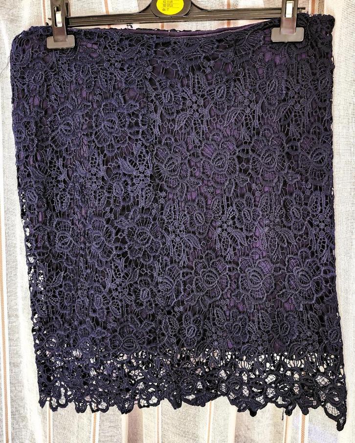 13. Rok blauw kant, Kleding | Dames, Rokken, Zo goed als nieuw, Maat 38/40 (M), Blauw, Boven de knie, Ophalen