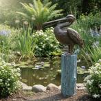 Beeld Tuinbeeld Pelikaan Brons 0,96 m Art. Nr.: 27530, Ophalen, Nieuw, Metaal, Dierenbeeld