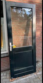 Hardhouten buitendeur incl glas, Doe-het-zelf en Verbouw, Deuren en Horren, Ophalen, 80 tot 100 cm, 200 tot 215 cm, Glas