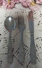 Leuk vintage 3-delig kinderbestekje, Hertje, Amefa, Ophalen of Verzenden