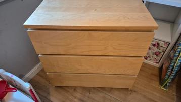 Ikea Malm ladekast - 3 lades - eiken - afbeelding 3