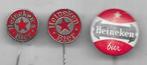HEINEKEN BIER 3 DRANKEN STUKS 1 EMAILE SPELD ERBIJ, Verzamelen, Speldjes, Pins en Buttons, Ophalen of Verzenden, Gebruikt, Overige onderwerpen