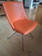 Oranje leren stoel als nieuw., Ophalen, Zo goed als nieuw, Eén