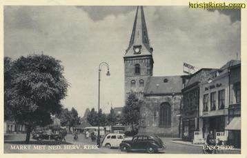 Enschede - Markt met Ned Herv Kerk [KRST007-4693 beschikbaar voor biedingen