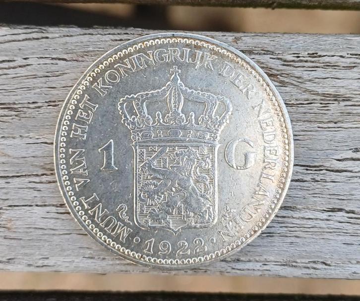 1 gulden wilhelmina 1922 zilver mooi exemplaar, Postzegels en Munten, Munten | Nederland, Koningin Wilhelmina, Zilver, Ophalen of Verzenden