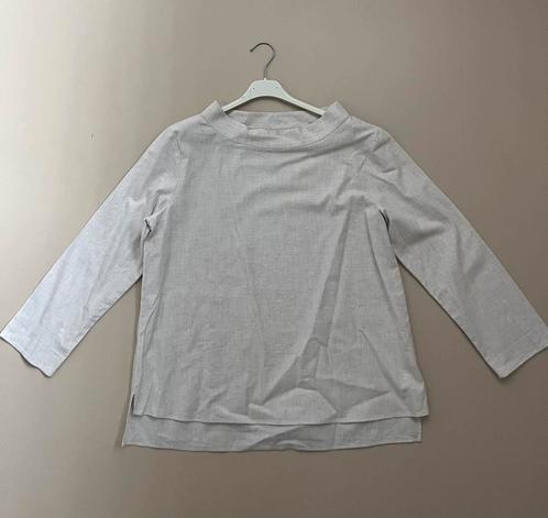 Xacus donna top van flanel in beige melée mt 38, Kleding | Dames, Blouses en Tunieken, Zo goed als nieuw, Maat 38/40 (M), Beige