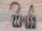 antieke vintage takel en katrol, Doe-het-zelf en Verbouw, Lieren en Takels, Ophalen of Verzenden, Gebruikt, Handmatig