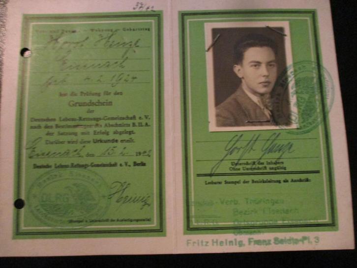 3e Rijk Ausweis DLRG - reddingzwemmers, Verzamelen, Militaria | Tweede Wereldoorlog, Foto of Poster, Duitsland, Verzenden