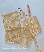 Luxe goud print onderzetter vierkant Epoxy Art Decoratie, Ophalen, Nieuw, Glas of Kopje