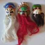 3 Vintage Chinese mini maskers met baard, Ophalen of Verzenden