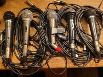 5 Dynamische Microfoons + XLR kabels (philips samson q6) beschikbaar voor biedingen