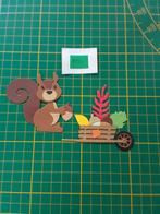 M1 Stansjes eekhoorntje met gevulde kruiwagen, Hobby en Vrije tijd, Kaarten | Zelf maken, Ophalen of Verzenden, Nieuw, Overige thema's