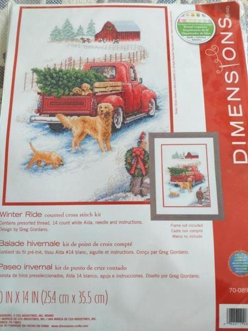 Borduurpakket Winter Ride van Dimensions, Hobby en Vrije tijd, Borduren en Borduurmachines, Nieuw, Borduurpakket, Ophalen of Verzenden