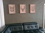 Houten wanddecoratie - 3 luik met dieren, Ophalen, Zo goed als nieuw, Minder dan 150 cm, Modern
