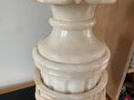 Antieke, gesneden albasten tafellamp, Ophalen of Verzenden