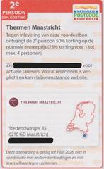 Thermen Maastricht. 2e persoon 50% korting. Postcode bon., Twee personen, Kortingsbon, Spa of Sauna