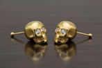 18k Gold Plating, S925 Schedel Oorbellen, Met kristal, Verzenden, Nieuw, Knopjes of Stekers