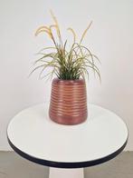 Vintage aardewerk geribbelde cilinder bloempot vaas pot '60, Tuin en Terras, Bloempotten, N, N, Rond, Ophalen of Verzenden