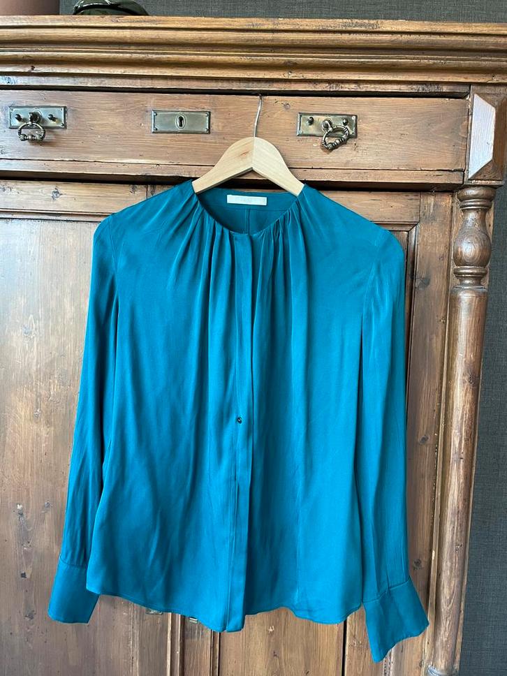 Hugo Boss Zijde Blouse kleur patrol Maat 36, Kleding | Dames, Blouses en Tunieken, Gedragen, Maat 36 (S), Groen, Ophalen of Verzenden