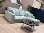 Hippe Ribstof Hoekbank / Loungebank - Mint Groen - 280 x 195, Huis en Inrichting, Ophalen, 250 tot 300 cm, -, Hippe trendy moderne hoekbank loungebank ribstof ribbel