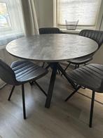 Ronde Eettafel met 4 stoelen, Ophalen of Verzenden, Zo goed als nieuw