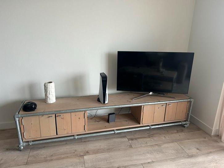 Steigerhouten TV meubel, Huis en Inrichting, Kasten | Televisiemeubels, Gebruikt, Minder dan 100 cm, 200 cm of meer, 25 tot 50 cm