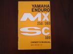 Yamaha MX 250 360 SC500 enduro 1973 owner's manual, Motoren, Ophalen of Verzenden, Yamaha